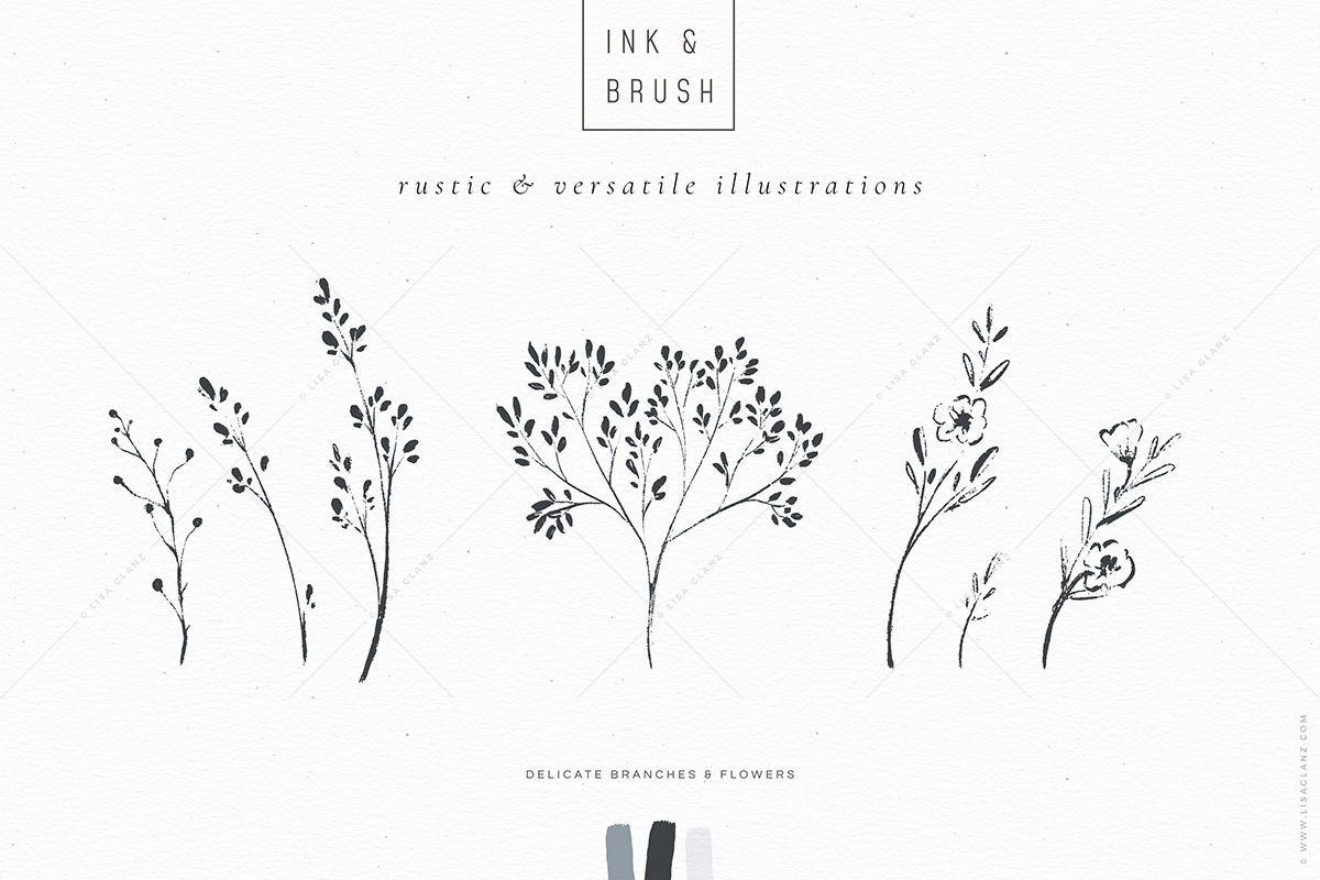 Ink botanicals, logos & patterns, a Texture Illustration by Lisa Glanz (Photo 9 of 32)