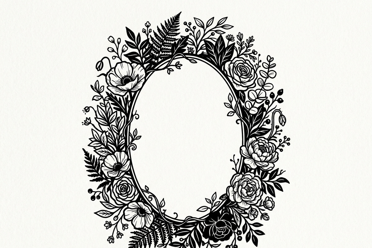 50 Elegant Floral Oval Mirror Frame, a Decorative Illustration by Amazin_art (Photo 11 of 34)