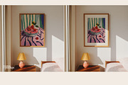 Bedroom Art Frame Mockup | DIN A, a Mockup by momomockps (Thumbnail 6 of 9)