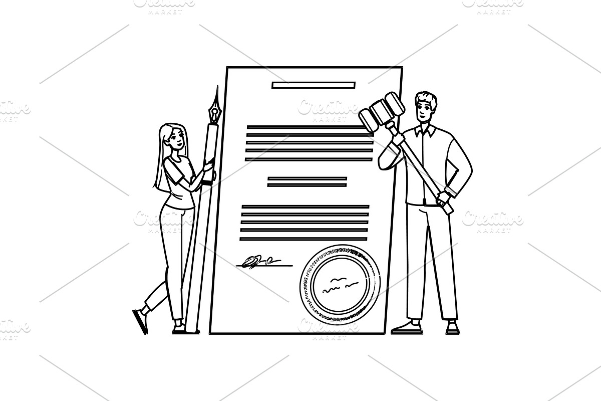 document legal documentation vector, a Person Illustration by pikepicture