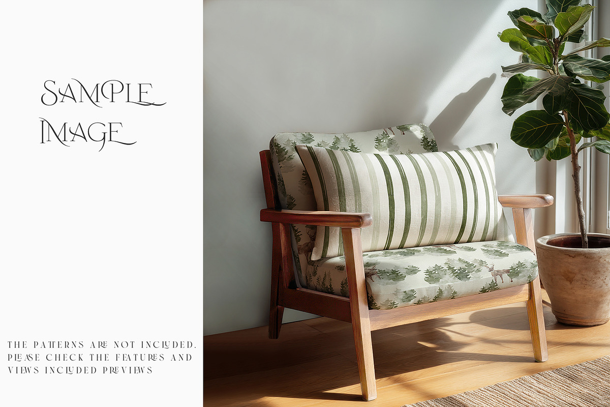 Armchair Upholstery & Pillow Mockups, a Mockup by mock-ups (Photo 4 of 22)