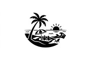 Coastal Paradise Silhouette Set, an Object Graphic by Creativeshirt (Thumbnail 2 of 3)