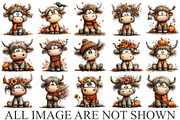 Whimsical Autumn Highland Cow PNG, a Seasonal Illustration by Canvas Craft (Thumbnail 4 of 10)