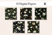 White Jasmine Seamless Pattern, a Pattern Graphic by Pawsitively Aesthetic (Thumbnail 4 of 4)