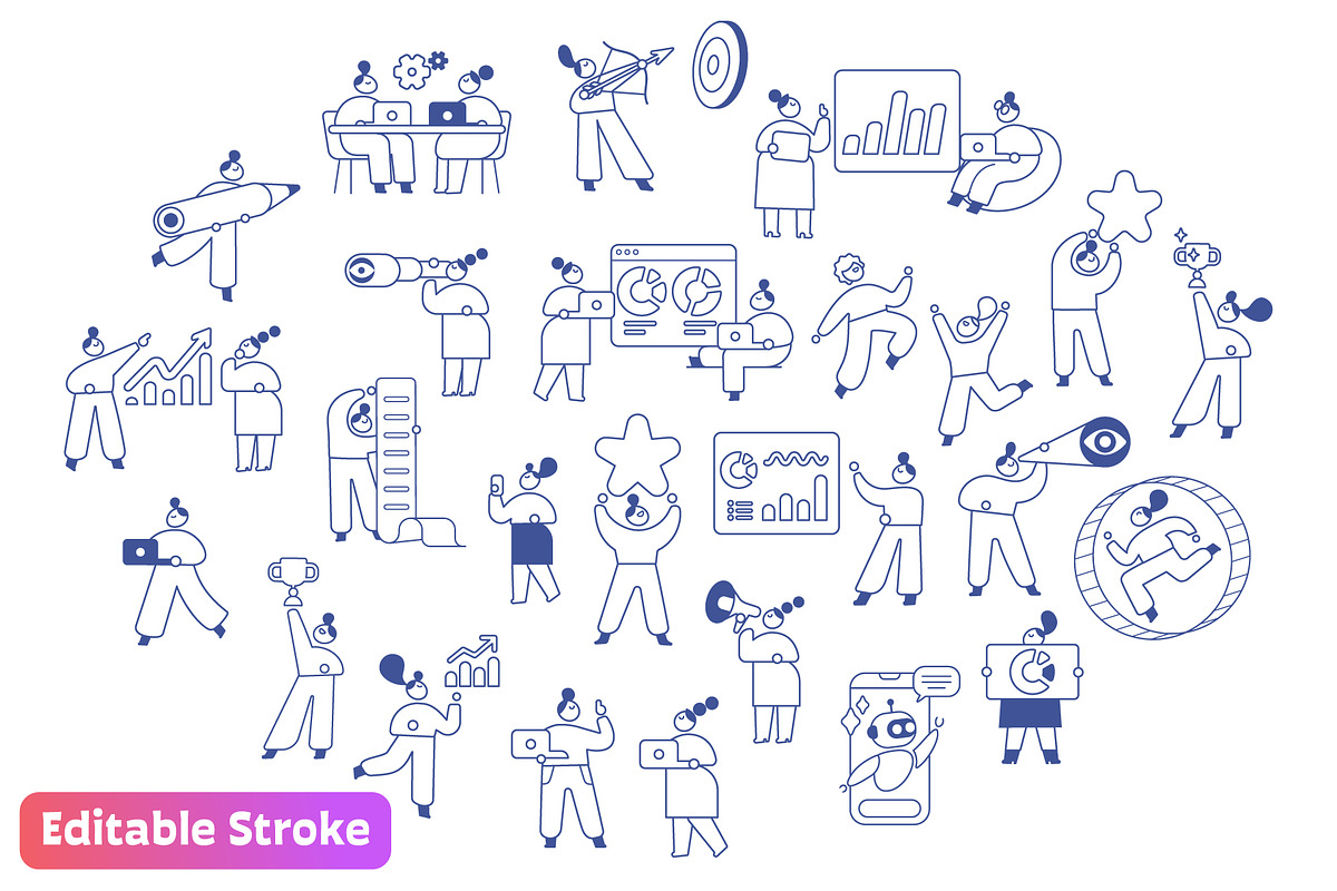 100+ Line People Editable Stroke, a Person Illustration by Vector_Art (Photo 8 of 29)