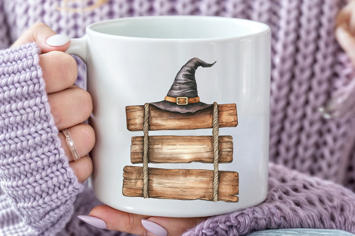 Halloween Wood Sign Clipart, an Illustration by Rose Art (Photo 4 of 7)