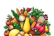 39 Vector Healthy Food Ingredients, an Object Graphic by adenpinkstore (Thumbnail 9 of 16)