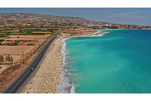 Cyprus coast with turquoise sea and, a Nature Photo by Goinyk