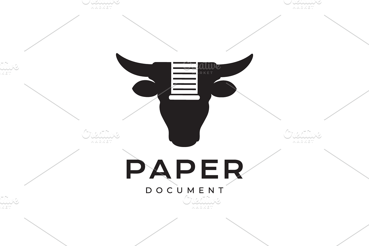 cow cattle livestock document logo, a Branding & Logo Template by devastd