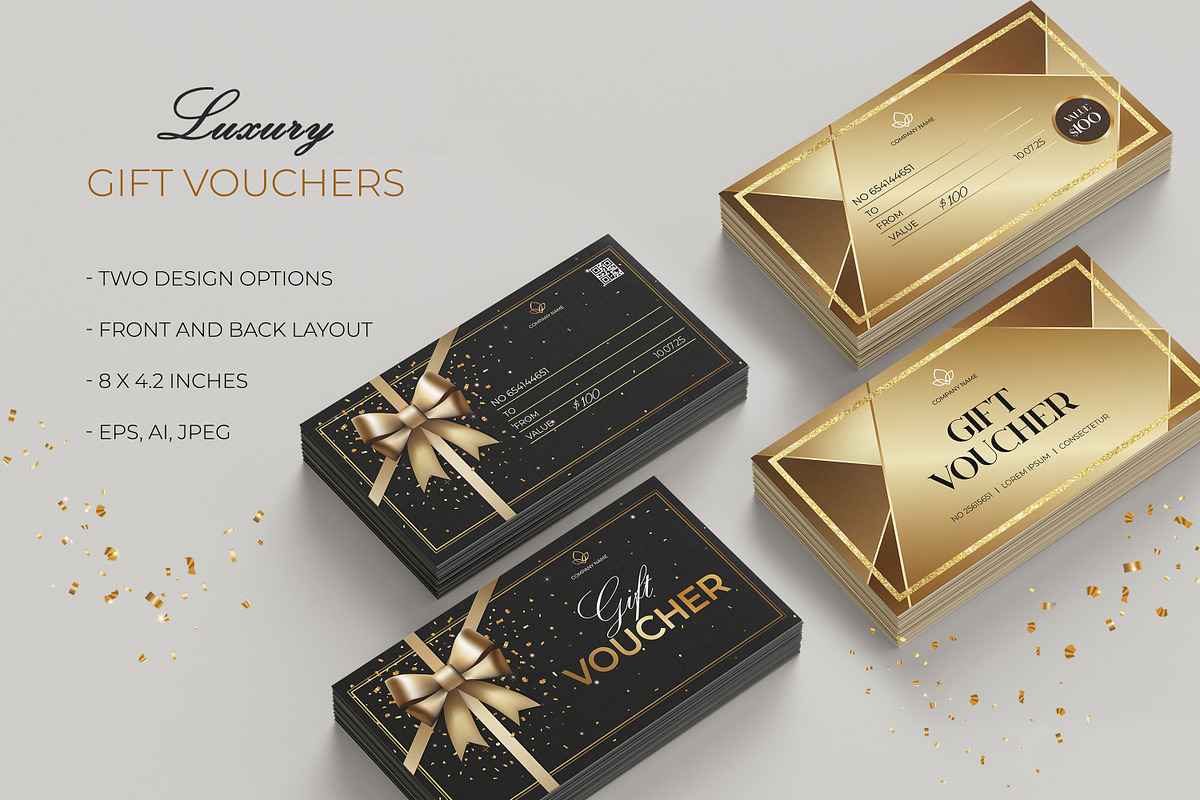 Luxury gift voucher, coupon template, a Templates & Theme by Hanna's ArtLab (Photo 1 of 2)