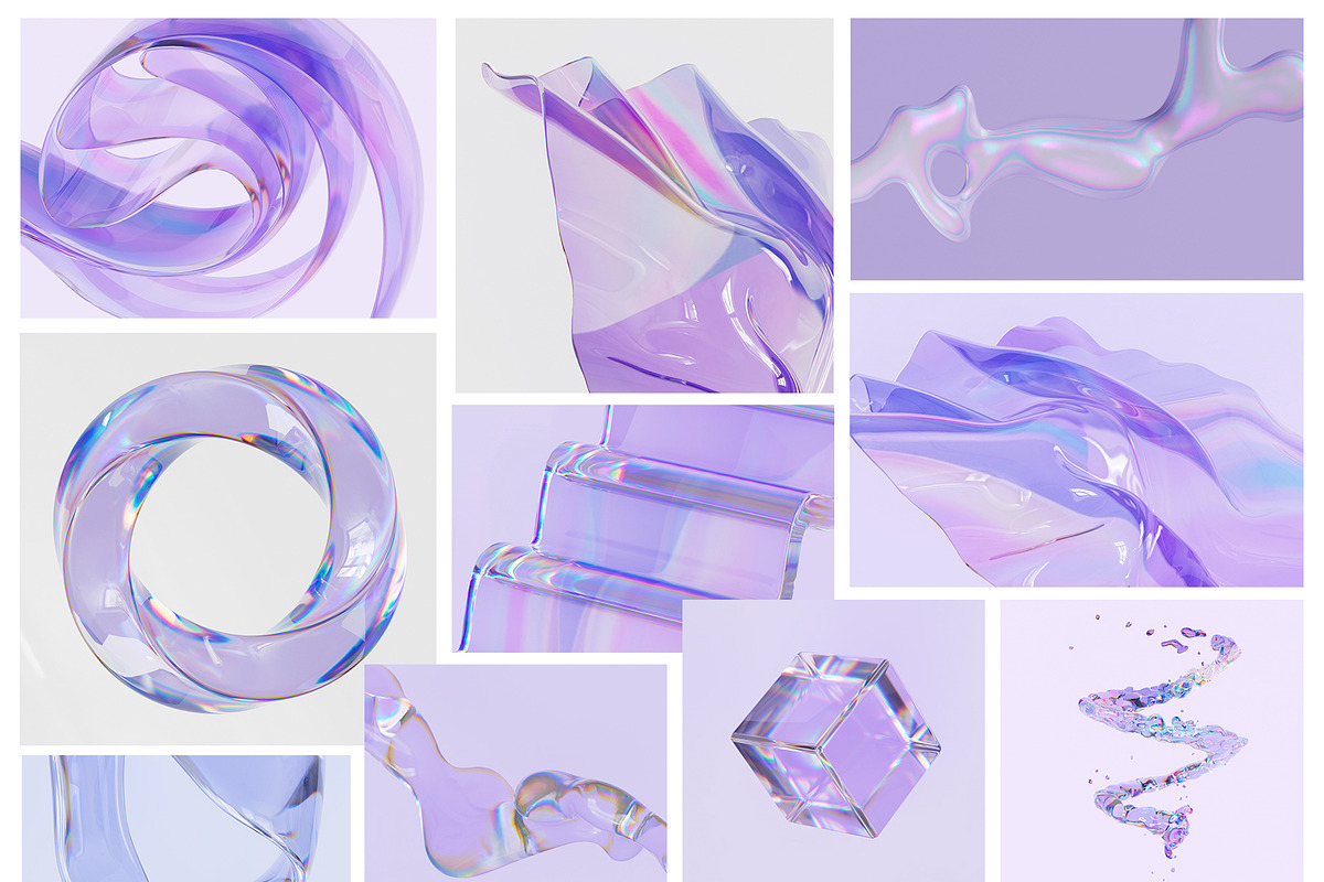 Purple Glass 3D Abstract Backgrounds, a Graphic by LarysaZabrotskaya (Photo 2 of 8)