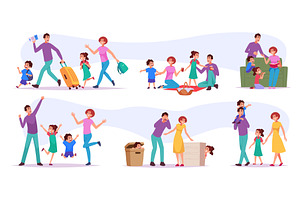 Big family. Mother father sister and, a Person Illustration by Onyx