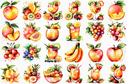 Watercolor Fruits Cocktail Summer, an Illustration by Craft Nest (Thumbnail 6 of 12)