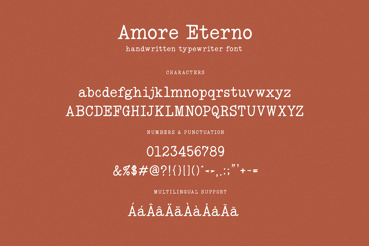 Amore Eterno Retro Typewriter Font, a Serif Font by Calamar Studio (Photo 11 of 11)
