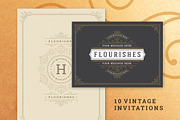 10 Vintage Ornament Invitations, an Invitation Template by Vasya Kobelev (Thumbnail 1 of 10)