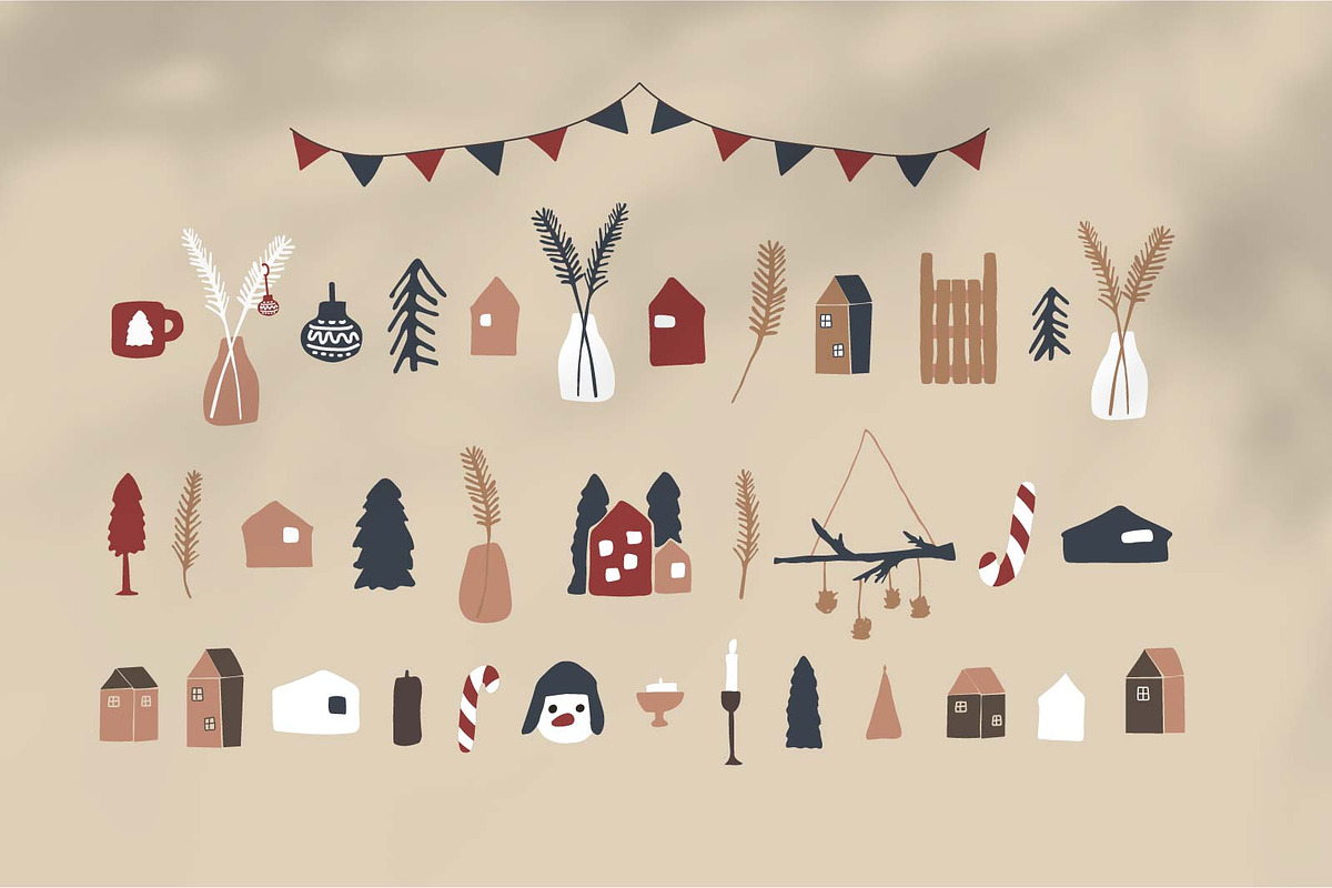 Winter boho decoration elements, a Decorative Illustration by essskina (Photo 2 of 11)