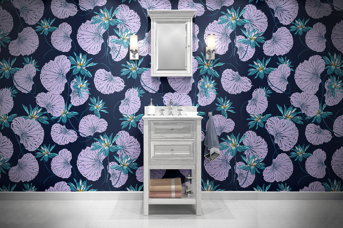 Colorful Lotus Floral Pattern, a Pattern Graphic by StudioGlouna (Photo 5 of 9)