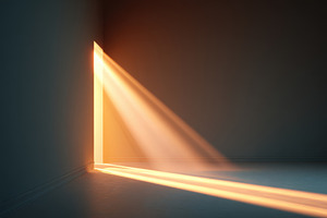 Minimalist interior with sunlight and shadows