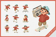 Playful Skateboard Kid Character, a Sport Illustration by Gohsantosa (Thumbnail 3 of 4)