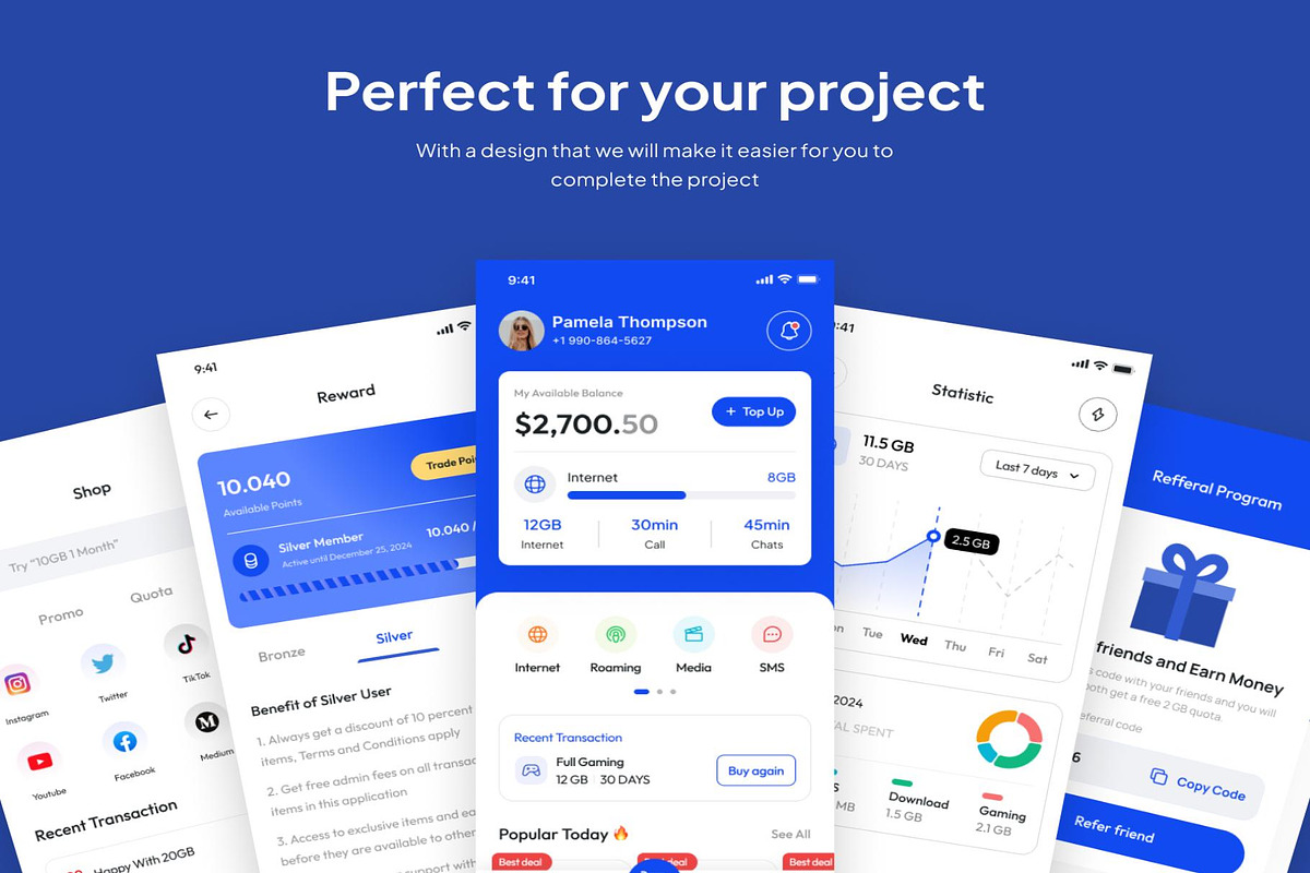 Speedy Internet Provider App UI Kits, an UI Kit Template by Creative Perspective (Photo 4 of 6)