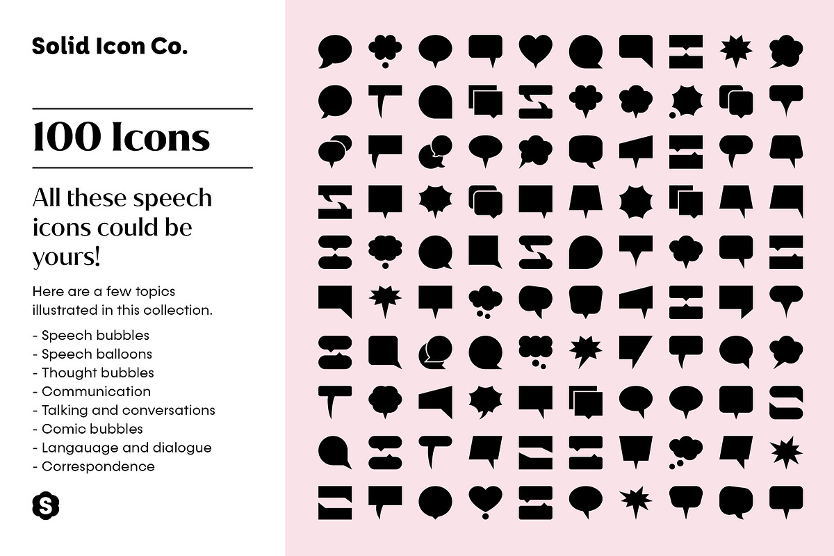 Speech Bubble Icons, a Solid Icon by Solid Icon Co (Photo 5 of 6)