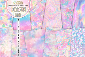 Rainbow Iridescent Seamless Patterns