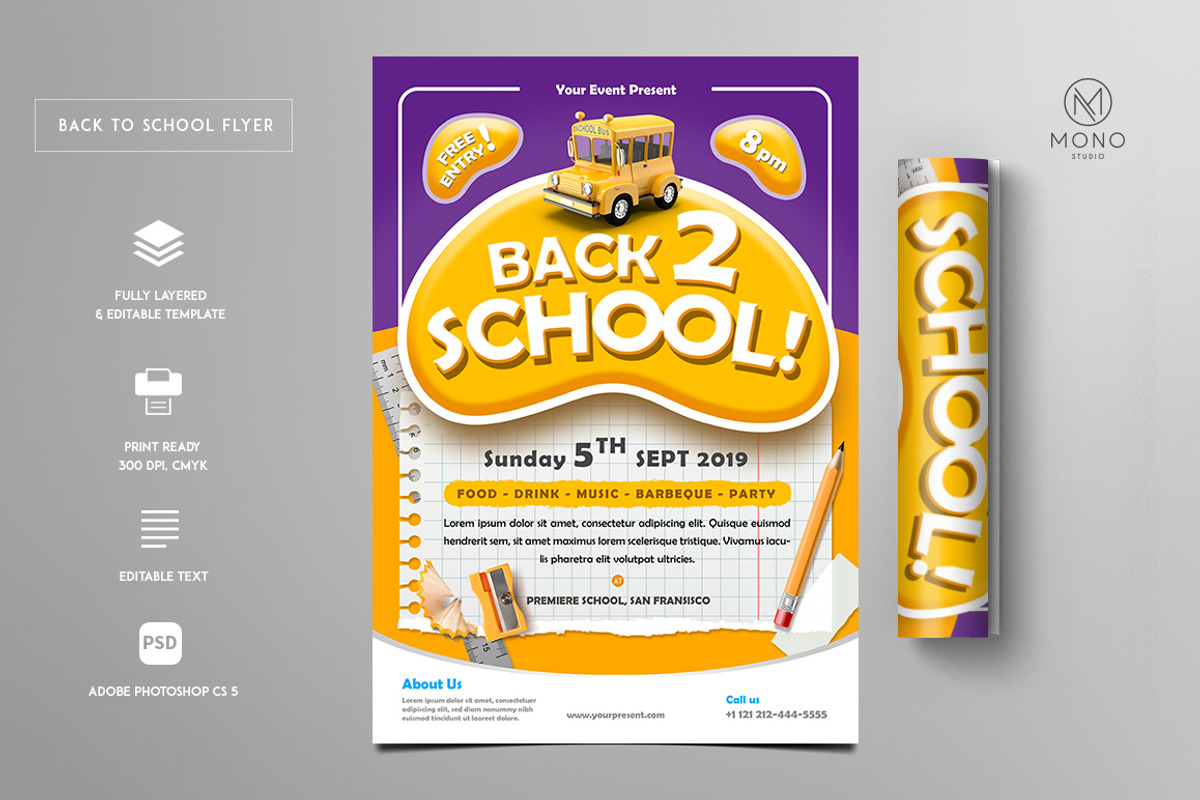 Back To School Flyer, a Flyer Template by monogrph (Photo 1 of 4)