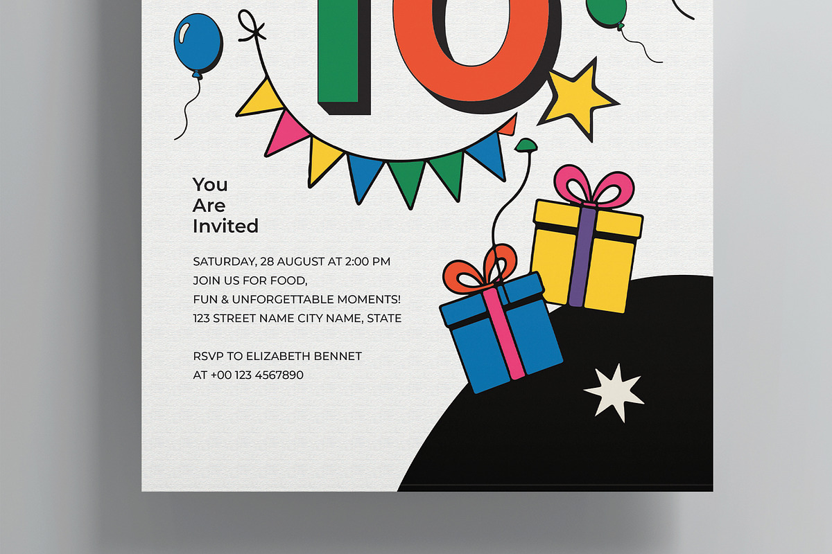 Birthday Flyer Design Template, a Flyer Template by MightyDesign (Photo 3 of 8)