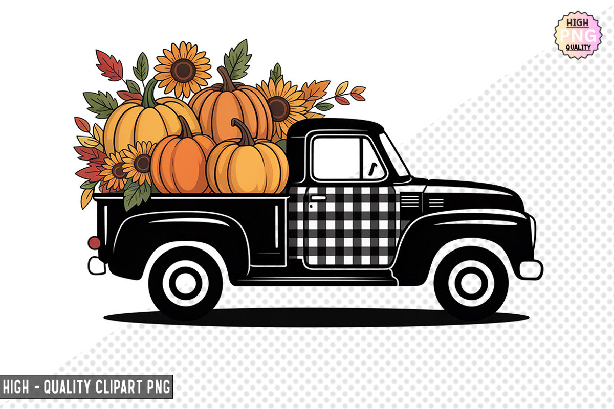 Truck With Pumpkin Clipart Bundle, a Graphic by crative8112 (Photo 8 of 8)