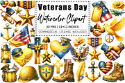Yellow Veterans Day Clipart, a Graphic by CitraGraphics (Thumbnail 1 of 4)