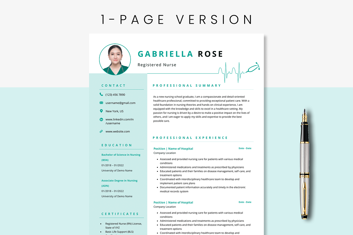 Nursing Resume Cover Letter Template, a Resume Template by MondaySpark (Photo 8 of 8)