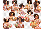 Easter Pastel Clipart | Black Woman, a Seasonal Illustration by GlamArtZhanna (Thumbnail 4 of 4)
