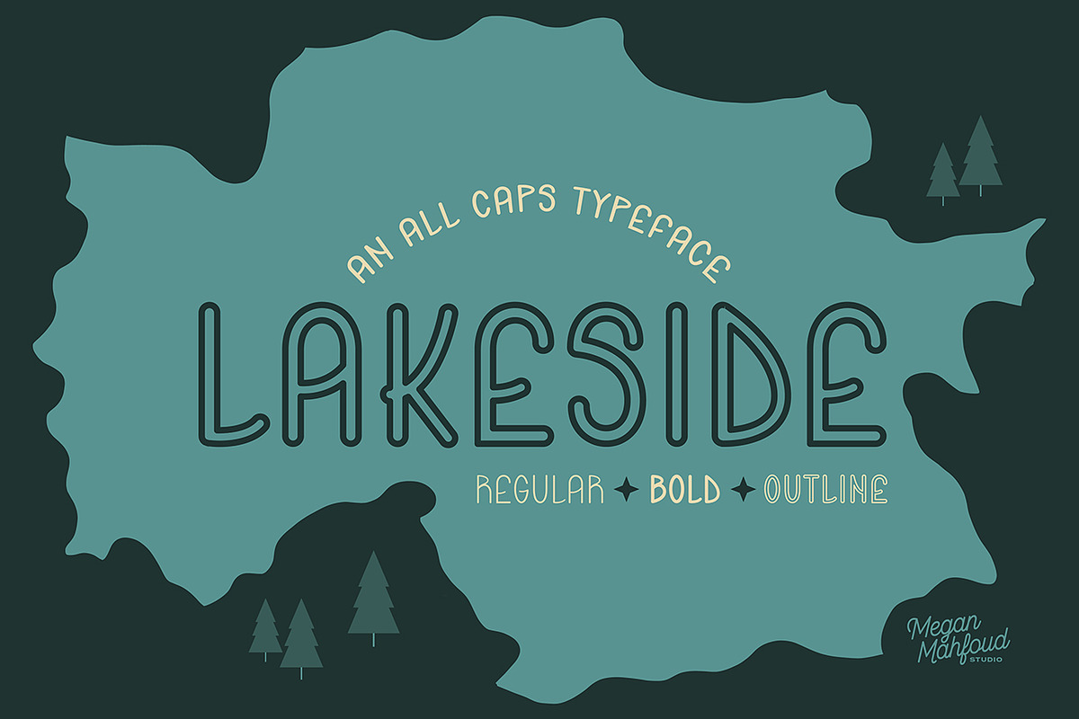 Lakeside: An All Caps Typeface, a Font by Megan Mahfoud Studio (Photo 1 of 8)