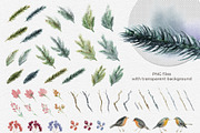 Christmas Watercolor Elements, an Illustration by LeiaSW (Thumbnail 4 of 8)