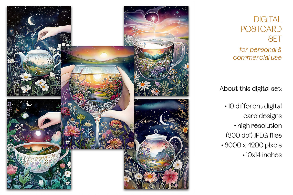 World In A Cup Illustrations, a Decorative Illustration by The Dutch Lady Designs (Photo 6 of 7)
