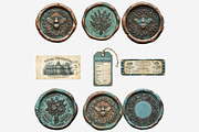 Patina Blue Vintage Ephemera PNG, a Seasonal Illustration by Tanya Kart (Thumbnail 6 of 15)