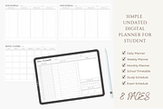Simple Undated Digital Study Planner, a Design Template by Astro Magic Digital (Thumbnail 1 of 5)