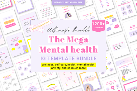 Mental health Canva template bundle, a Social Media Template by Cate Creates