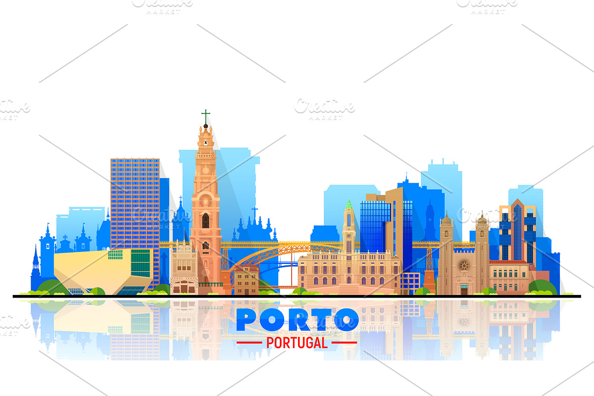 Porto Portugal skyline illustration, an Illustration by Sky and glass (Photo 4 of 7)