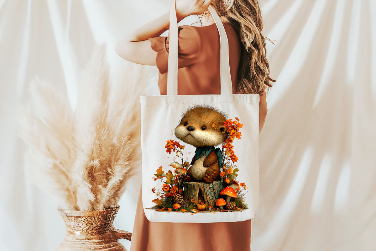 Whimsical Autumn Fall Otter Clipart, a Seasonal Illustration by Designworld (Photo 10 of 10)