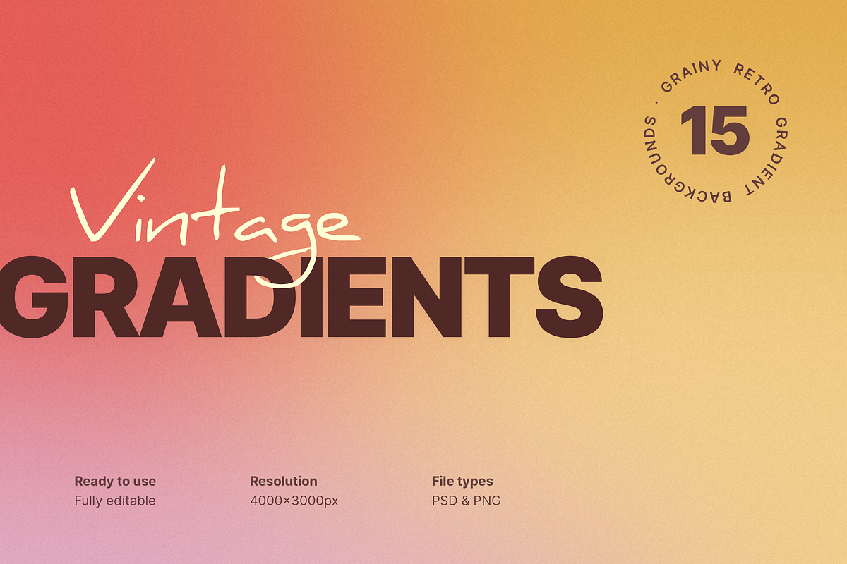Vintage Retro Gradient Backgrounds, a Texture Graphic by SL Studio (Photo 1 of 8)