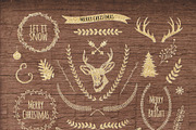 30pcs - Golden Christmas Clip Art, a Texture Illustration by DigitalCloud (Thumbnail 3 of 3)
