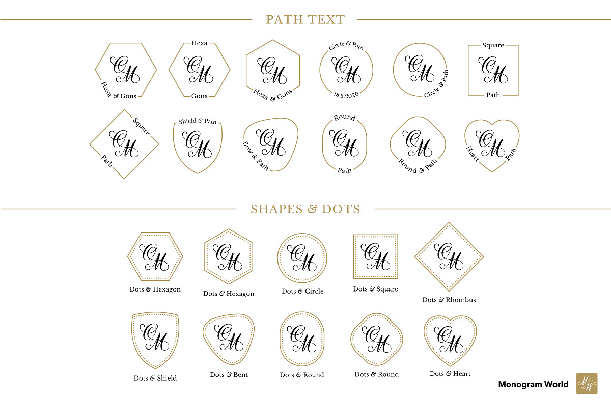 155 Frames for Wedding Monograms, a Decorative Illustration by Monogram ...