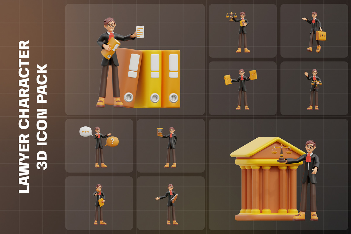 Lawyer Male 3D Illustration Pack, a Characters & Person 3D Model by Tempcraft (Photo 3 of 5)