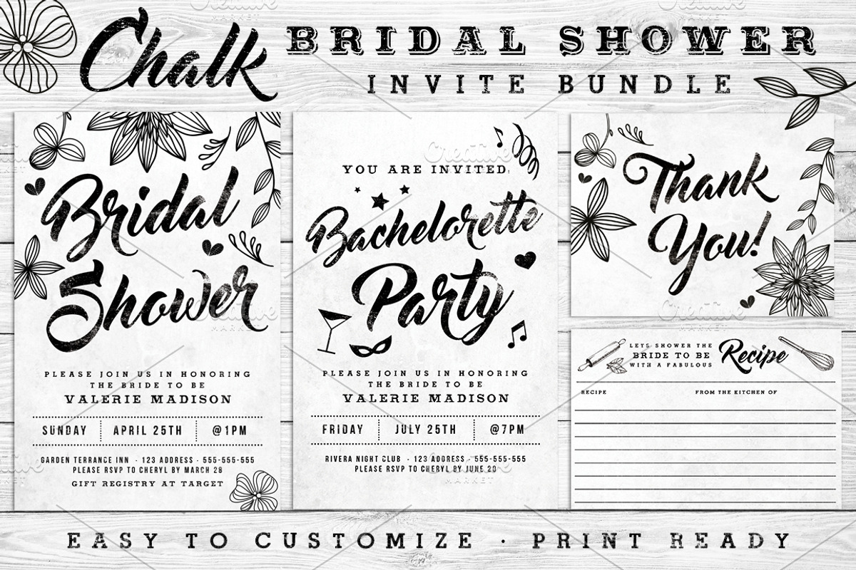 Massive Chalk Wedding Bundle 60% off, an Invitation Template by SkyvaraSupply (Photo 2 of 12)