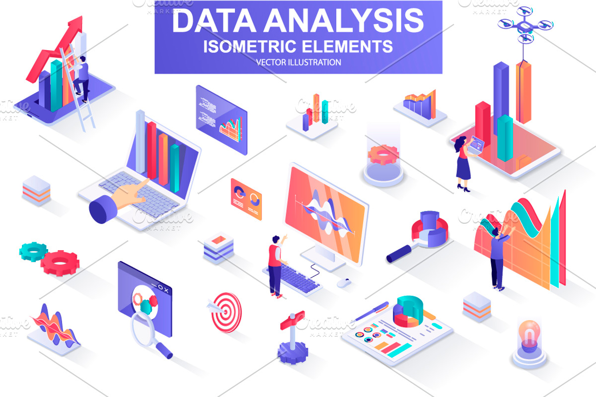 Mega Bundle Isometric Elements, an Illustration by alexdndz (Photo 10 of 27)