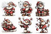 Funny Christmas Santa Clipart, an Illustration by Libby Wishes (Thumbnail 7 of 9)