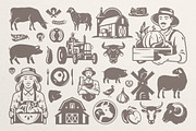 Farm Logos & Badges Vintage Style, a Branding & Logo Template by Vasya Kobelev (Thumbnail 6 of 11)