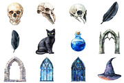Watercolor Gothic Clipart, an Illustration by CitraGraphics (Thumbnail 2 of 5)