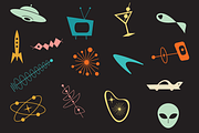 Space-Age Retro Dingbats Font, a Symbol Font by Pacific Modern Art (Thumbnail 6 of 9)